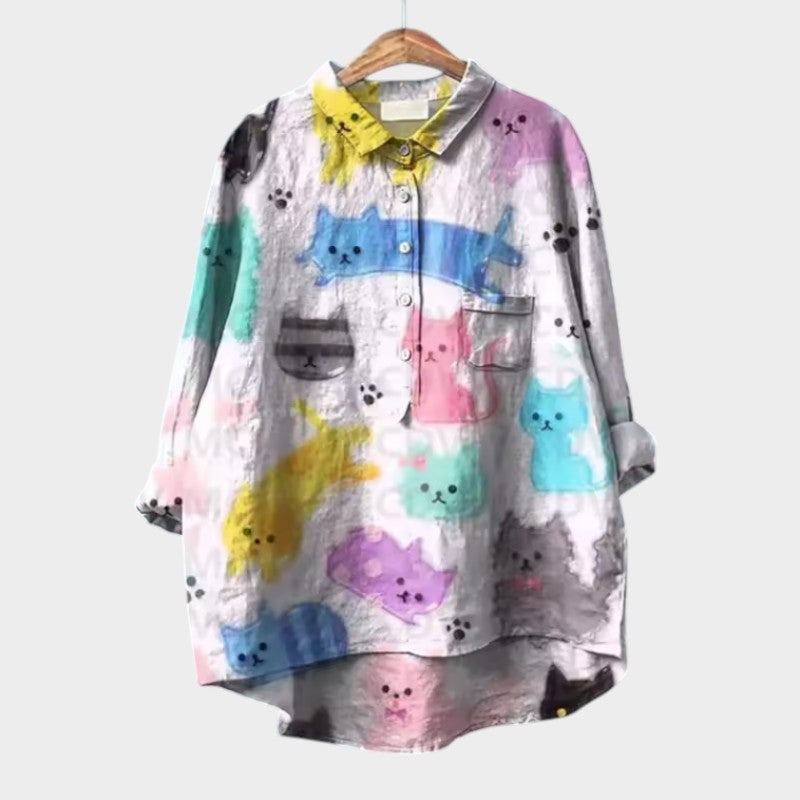 Levoire | Blouse Avec Des Détails De Manches Ludiques Chat 1
