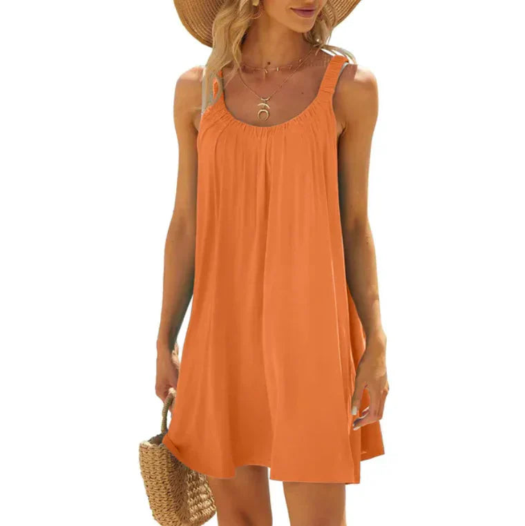 Levoire | Robe Mini Sans Manche Élégante Orange