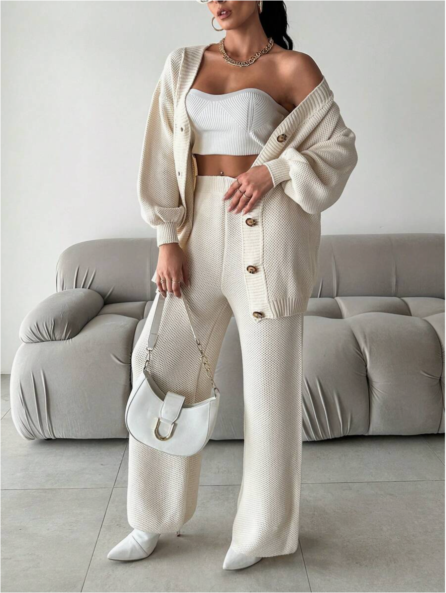 Levoire | Ensemble Tricot V-Décolleté Blanc