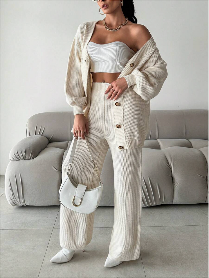 Levoire | Ensemble Tricot V-Décolleté Blanc