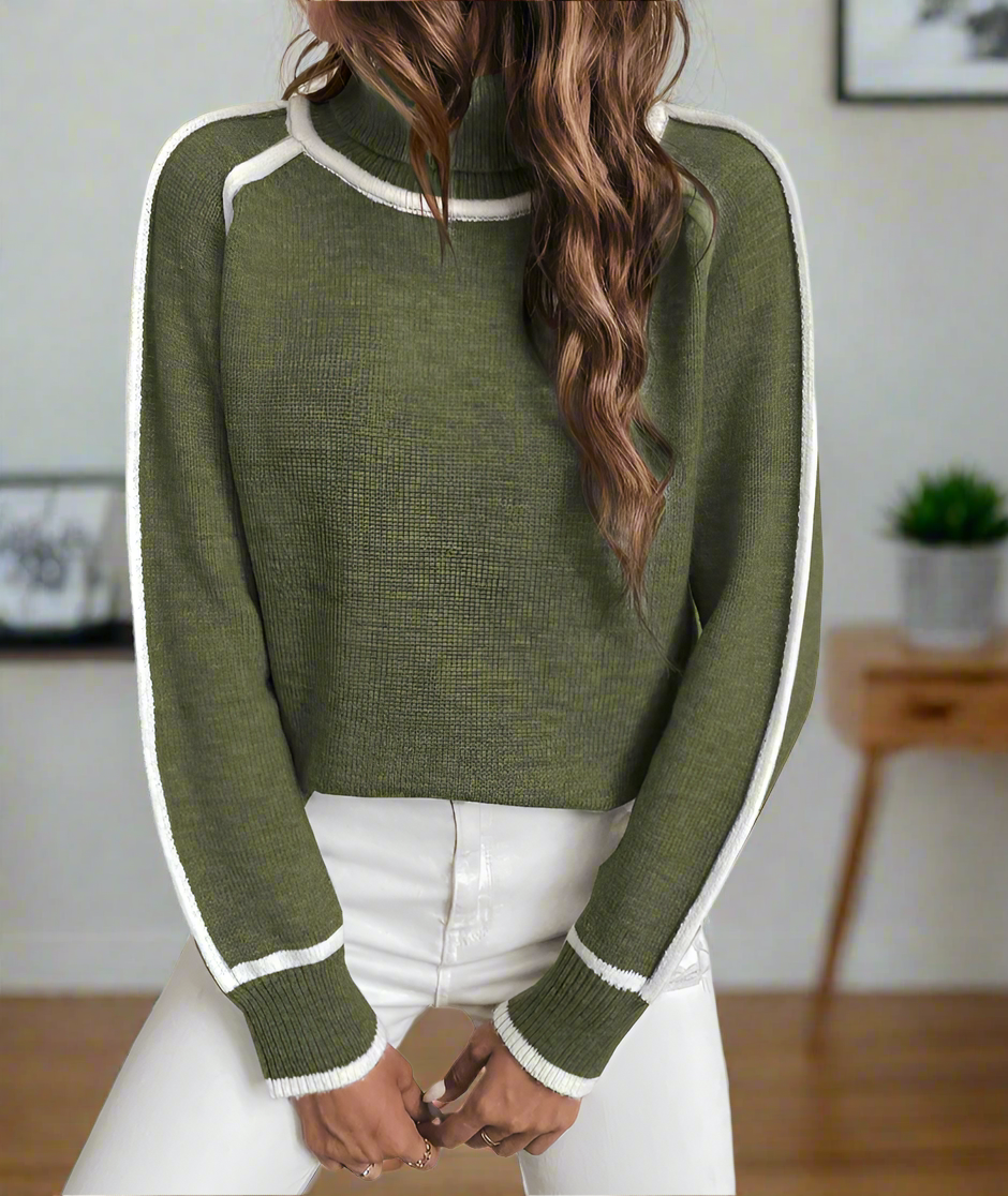 Levoire | Pull À Col Roulé Douillet Avec Sensation Cachemire Olive