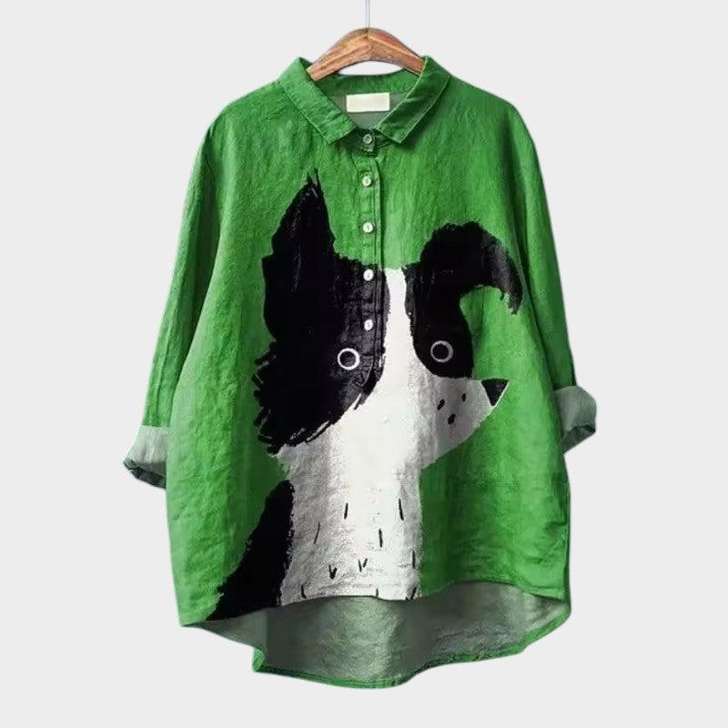 Levoire | Chemise Décontractée Avec Col Rond Chien 4
