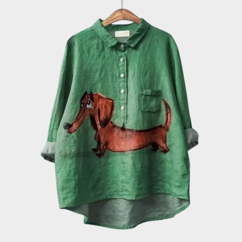 Levoire | Chemise Décontractée Avec Col Rond Chien 5
