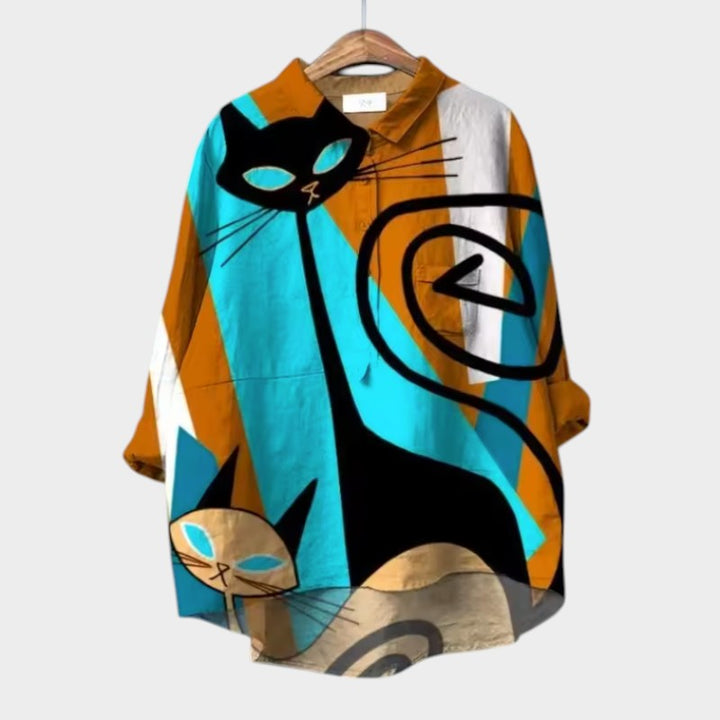 Levoire | Chemisier Pratique Au Style Frais Chat 4