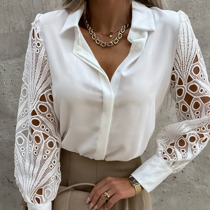 Marie™ - Blouse Élégante pour Femme Blanc