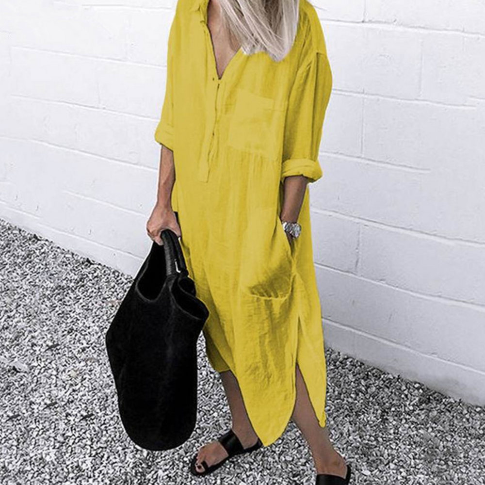 Levoire | Robe D'Été À La Mode Et Confortable Jaune
