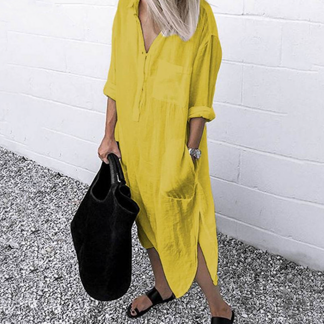 Levoire | Robe D'Été À La Mode Et Confortable Jaune