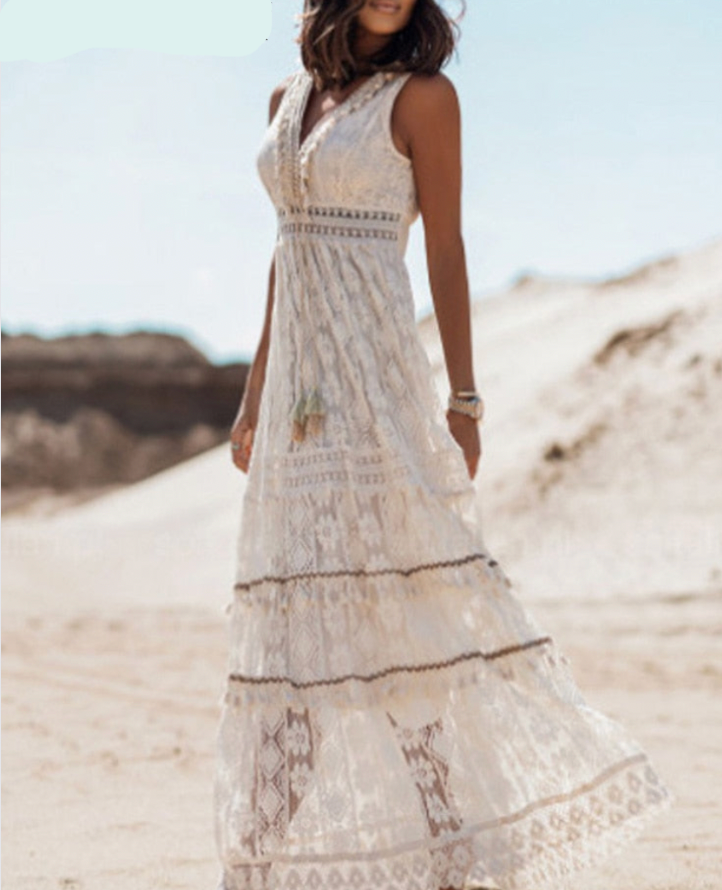 Levoire | Robe Longue Robe Maxi Blanche Confortable