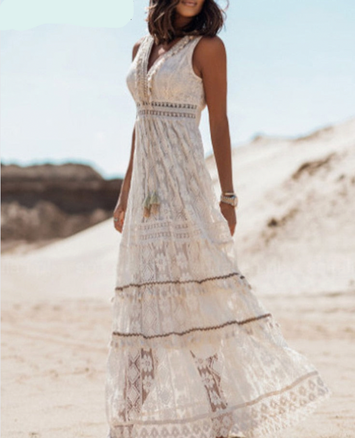 Levoire | Robe Longue Robe Maxi Blanche Confortable