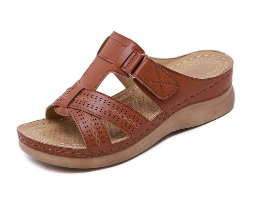 Levoire | Sandale Ergonomique Femme À Semelle Douce Braun