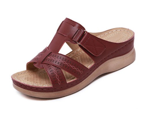Levoire | Sandale Ergonomique Femme À Semelle Douce Bordeaux