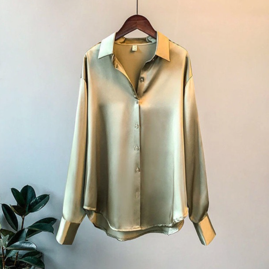 Levoire | Chemise Satinée Pour Femmes S Vert olive