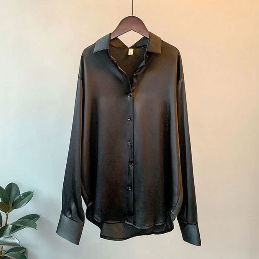 Levoire | Chemise Satinée Pour Femmes S Noir