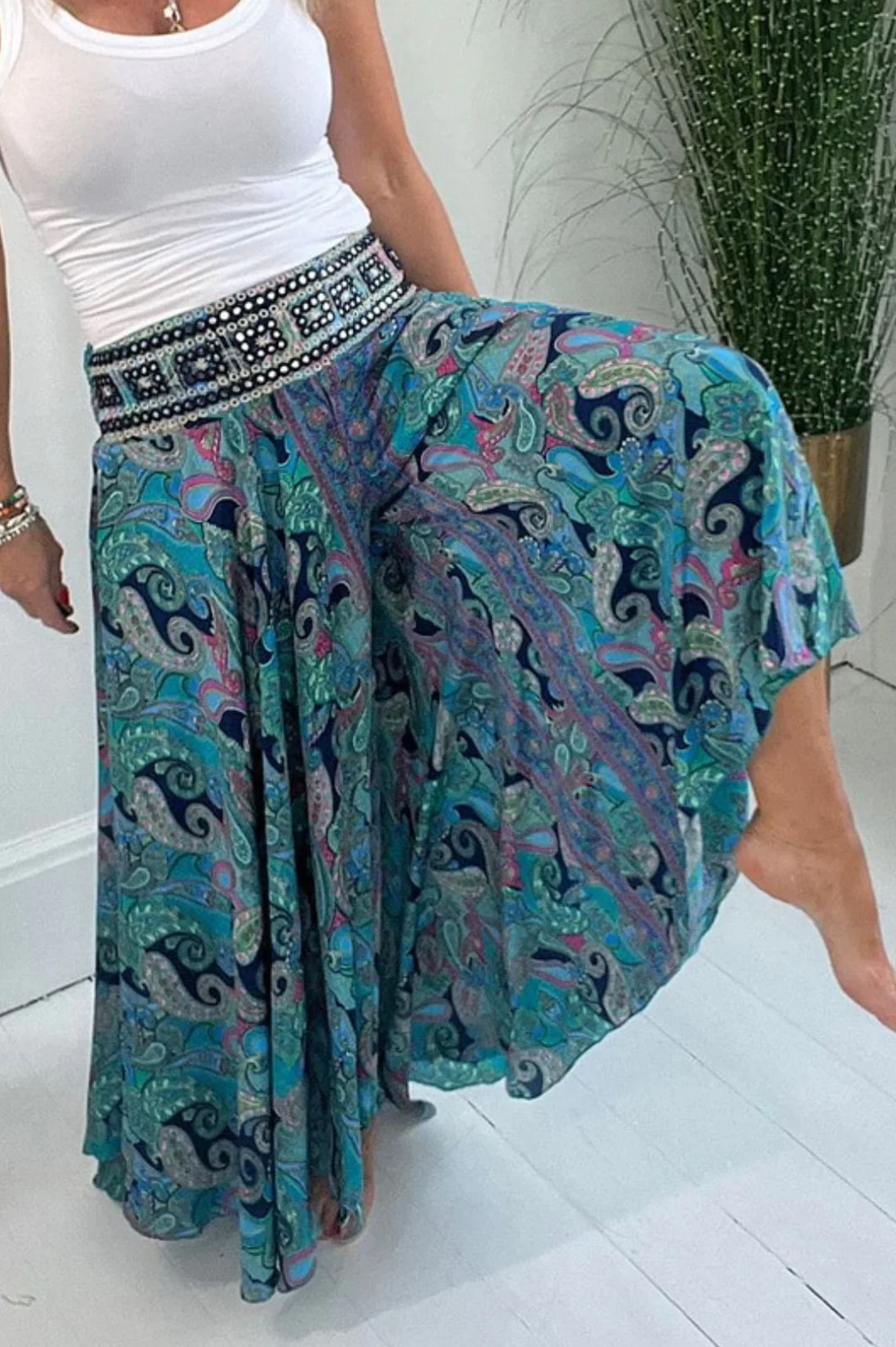 Levoire | Jupe En Denim Avec Impression Estivale