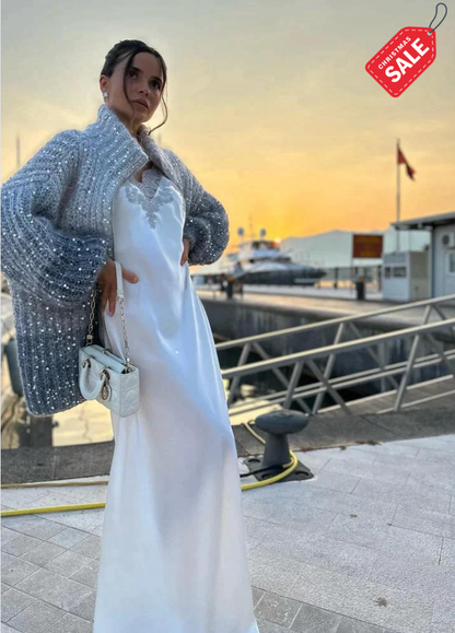 Levoire | Cardigan Long Pour Femme - Hiver Bleu