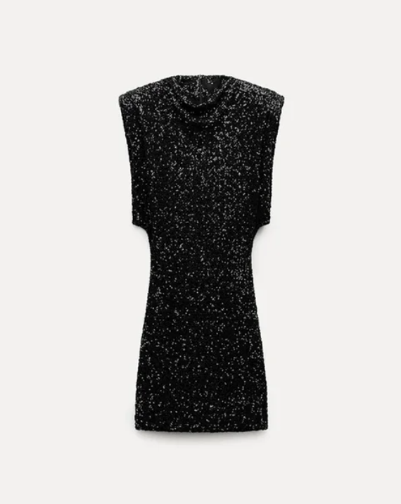 Levoire | Glitzer Robe Glamoureuse Apparence Noir