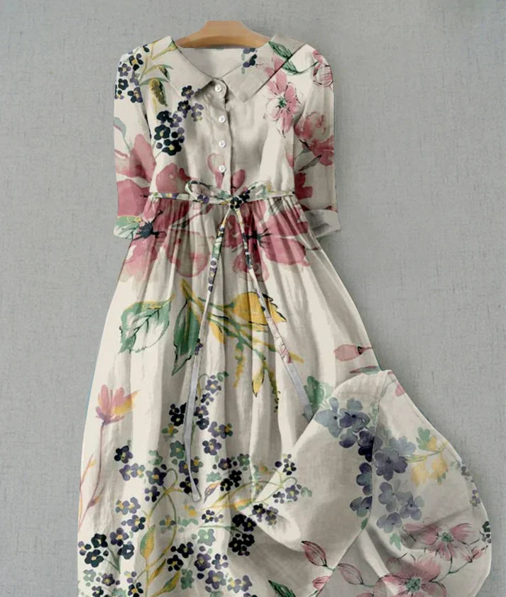 Levoire | Robe Midi À Imprimé Floral En Pastel Blanc