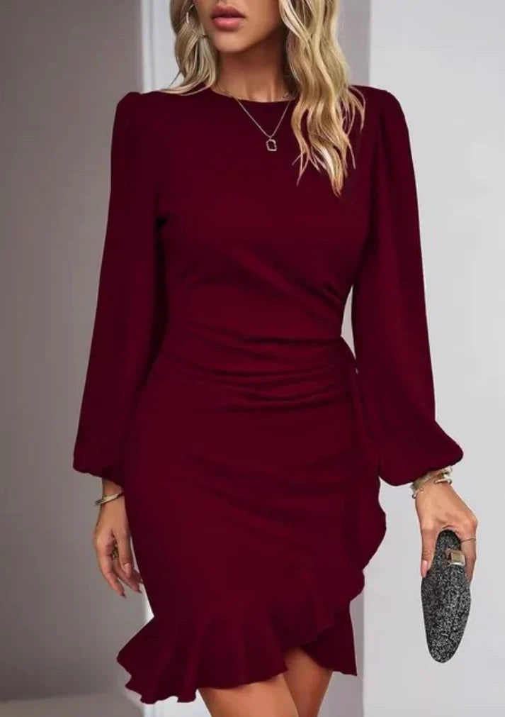Levoire | Robe Élégante À Manches Longues Vin rouge