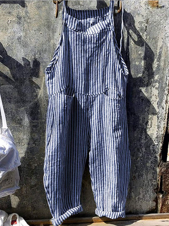 Levoire | Robe Femme Sans Manches Rayée Bleu