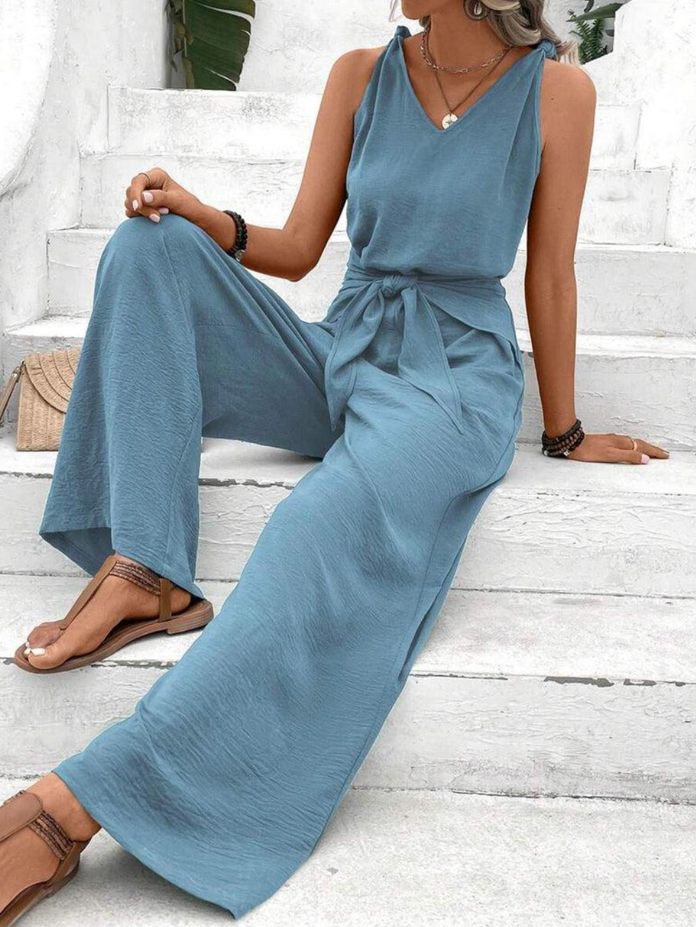 Levoire | Une Combinaison Elegante Fluide Et Confortable Bleu Femmes