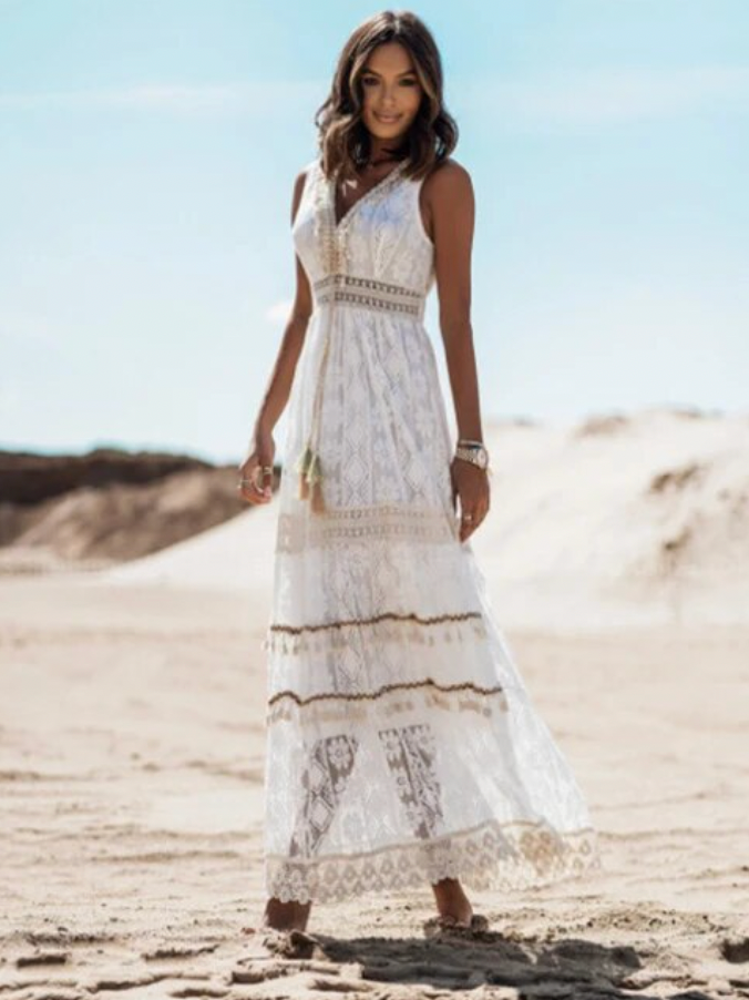Levoire | Robe Longue Robe Maxi Blanche Confortable