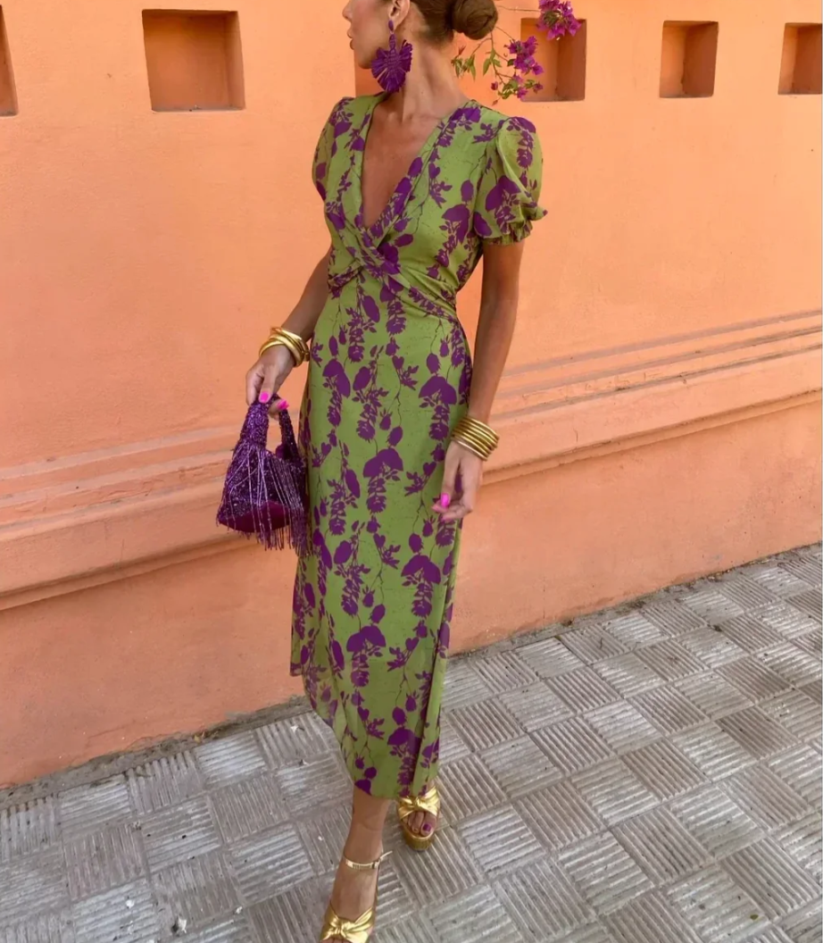 Levoire | Robe Midi Classique Femme Vert
