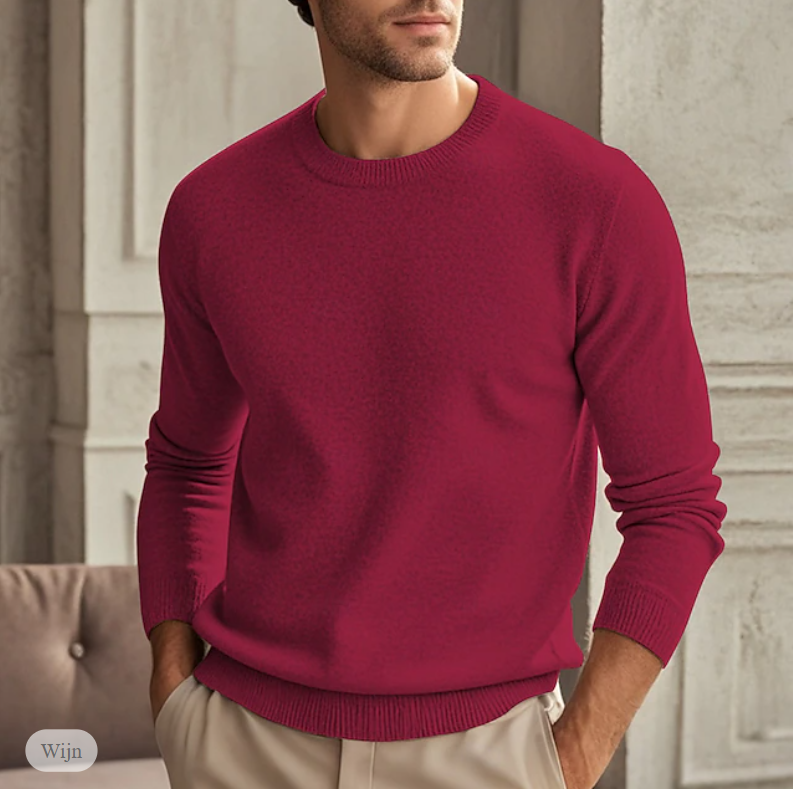 Levoire | Pull En Cachemire Luxueux À Col Rond Pour Hommes Bordeaux