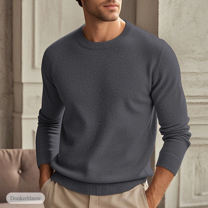 Levoire | Pull En Cachemire Luxueux À Col Rond Pour Hommes Gris foncé