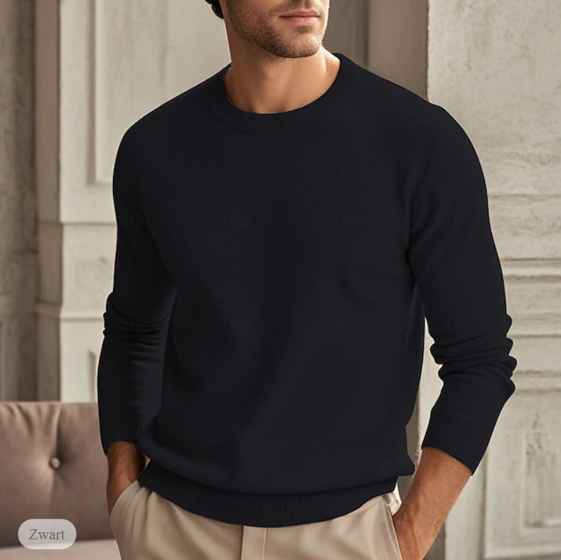 Levoire | Pull En Cachemire Luxueux À Col Rond Pour Hommes Noir