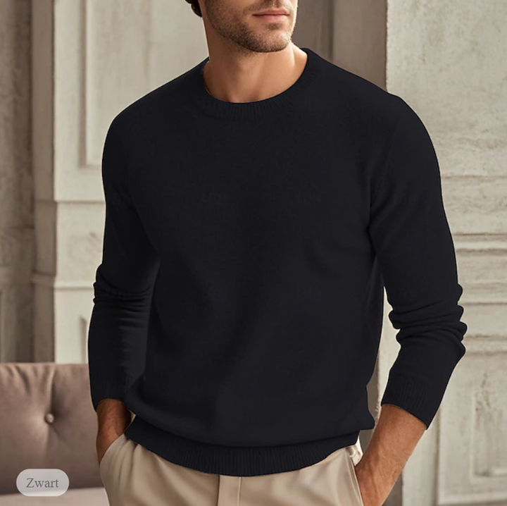Levoire | Pull En Cachemire Luxueux À Col Rond Pour Hommes Noir