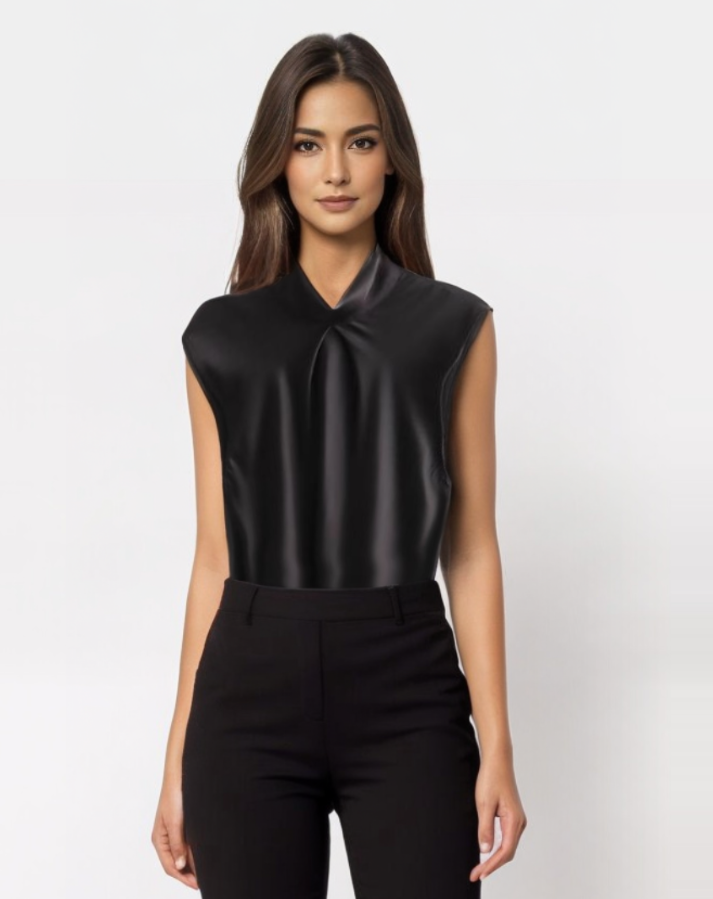 Levoire | Blouse En Satin Sans Manches Élégante