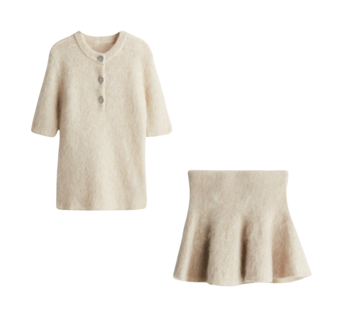 Levoire | Tenue En Mohair Avec Couture Anglaise Beige