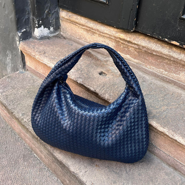 Levoire | Grand Un Ceinture Sac Tissé Simili Cuir Sacs Bleu