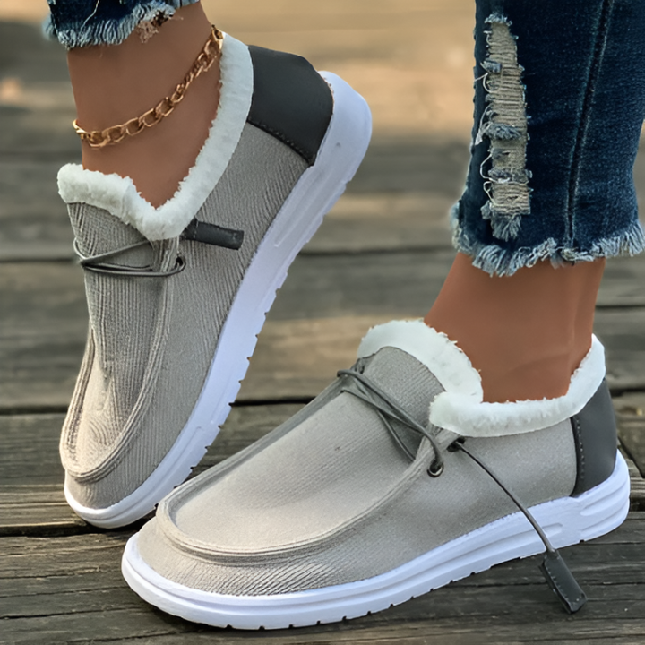 Levoire | Chaussures En Fausse Fourrure Confortables Gris