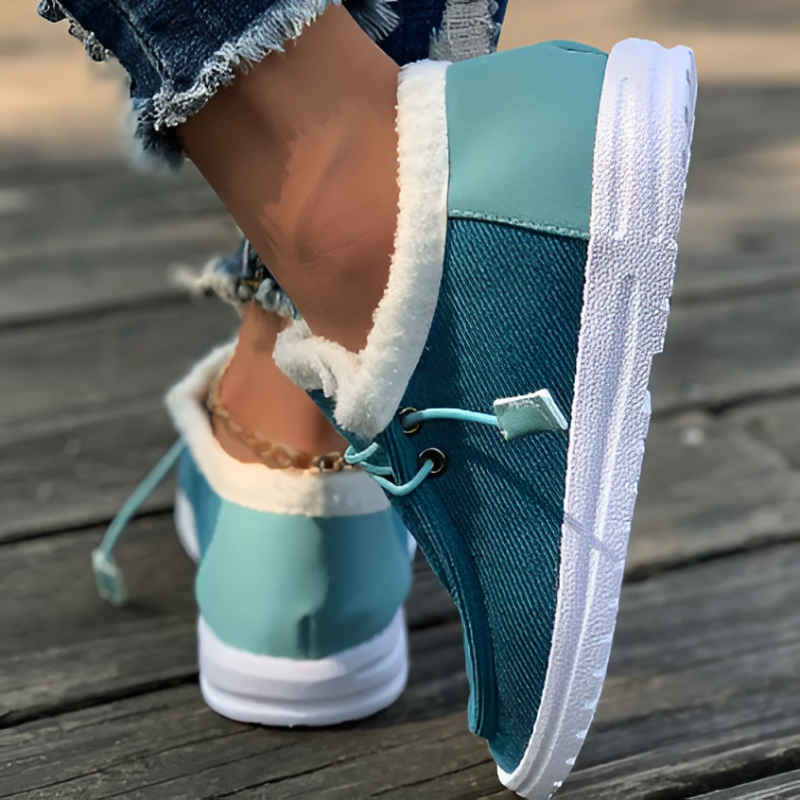 Levoire | Chaussures En Fausse Fourrure Confortables Bleu