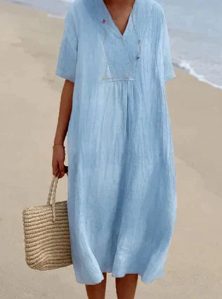 Levoire | Robe En Lin Bleu