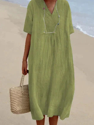 Levoire | Robe En Lin Vert jaunâtre