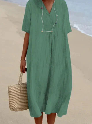 Levoire | Robe En Lin Vert