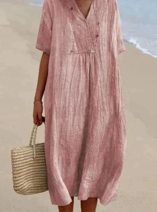 Levoire | Robe En Lin Rosa