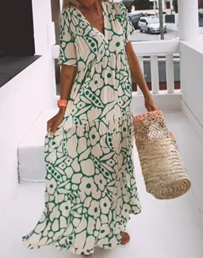 Levoire | Robe Ample Avec Décolleté En V Vert