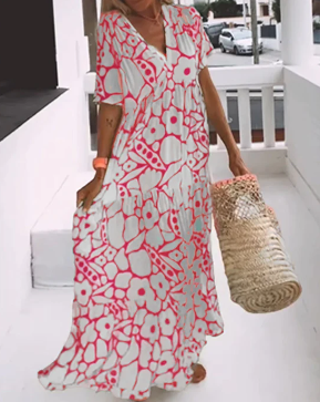 Levoire | Robe Ample Avec Décolleté En V Rosa