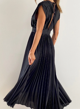 Levoire | Robes pour femmes robe longue solide à manches courtes