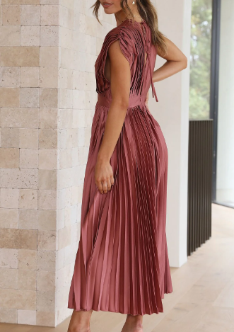 Levoire | Robes pour femmes robe longue solide à manches courtes