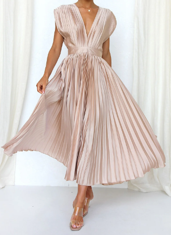 Levoire | Robes pour femmes robe longue solide à manches courtes