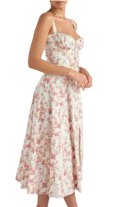 Levoire | Robe bustier florale à taille moyenne
