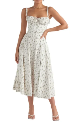 Levoire | Robe bustier florale à taille moyenne