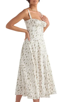 Levoire | Robe bustier florale à taille moyenne