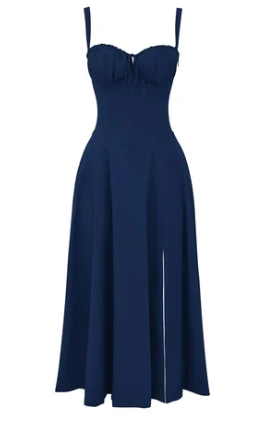 Levoire | Robe bustier florale à taille moyenne Bleu Marine
