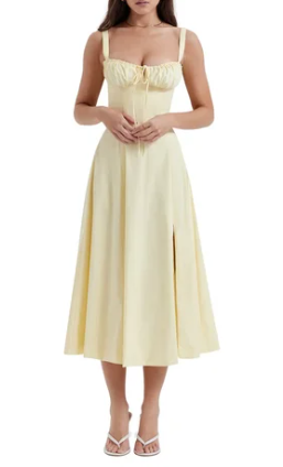 Levoire | Robe bustier florale à taille moyenne