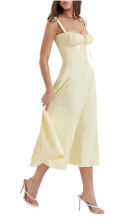 Levoire | Robe bustier florale à taille moyenne